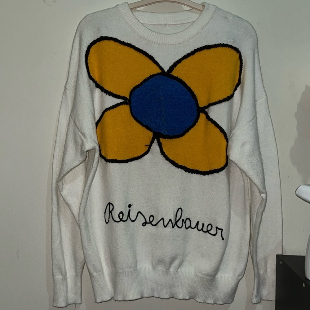 Christopher Kane Exclusive Floral Embroider  Crewneck Sweater